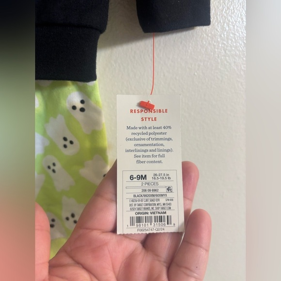 Baby Cat & Jack Ghost Graphic Matching Set Sweatshirt and Pants Size 6-9M - Picture 3 of 6